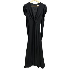 Ronny Kobo Bernadette Dress Black M Babydoll Maxi Formal‎ Minimalist Elegant